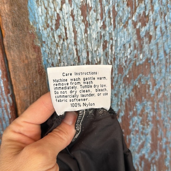 Burley Nylon Track Pants M Elastic Waist Zip and Reflector Cuffs Black - Picture 7 of 7